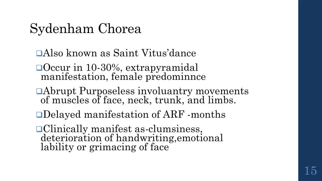 sydenham chorea