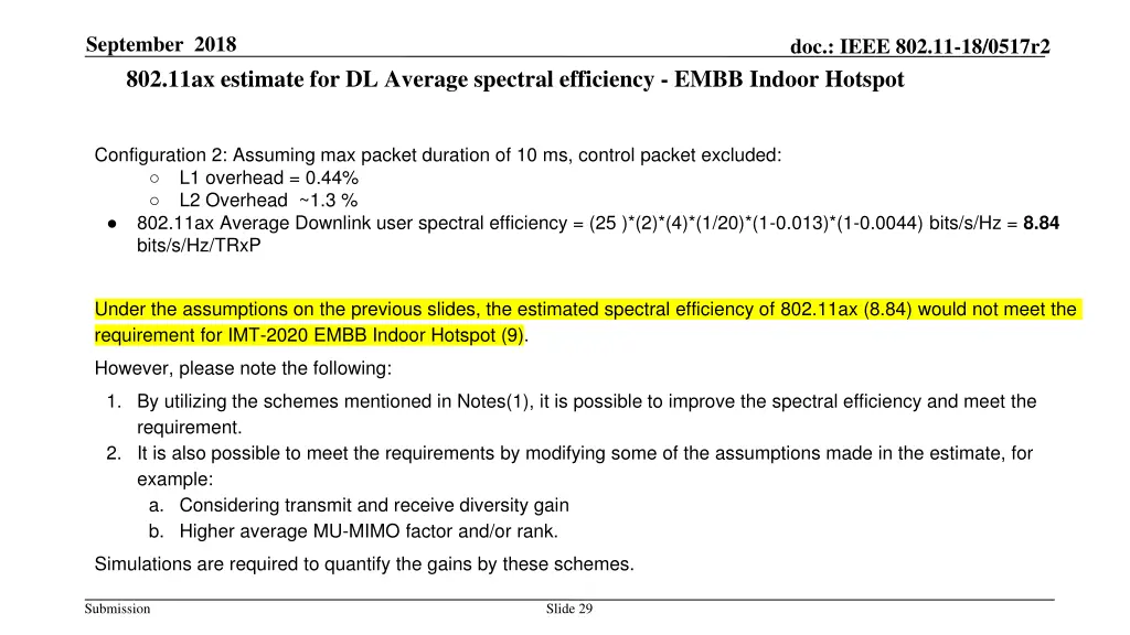 september 2018 802 11ax estimate for dl average 2