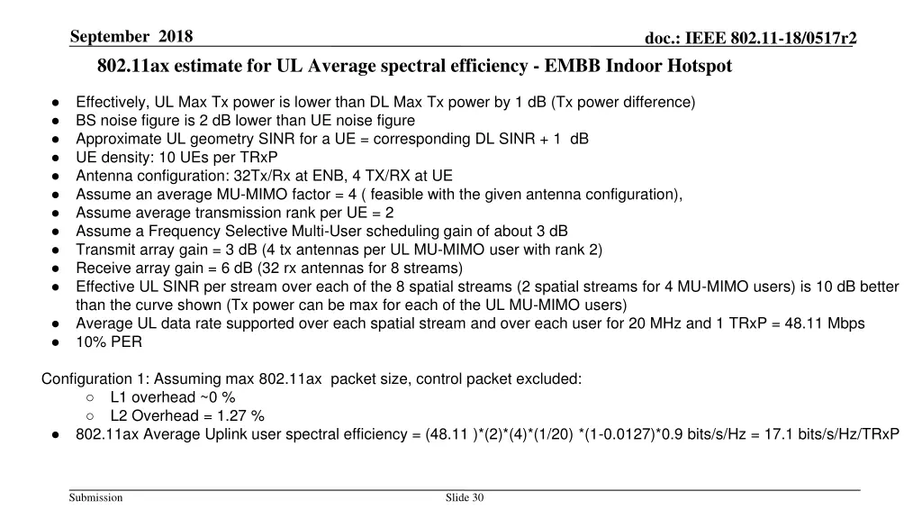 september 2018 802 11ax estimate for ul average
