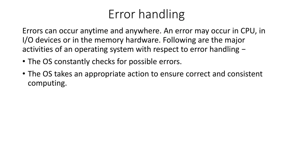 error handling