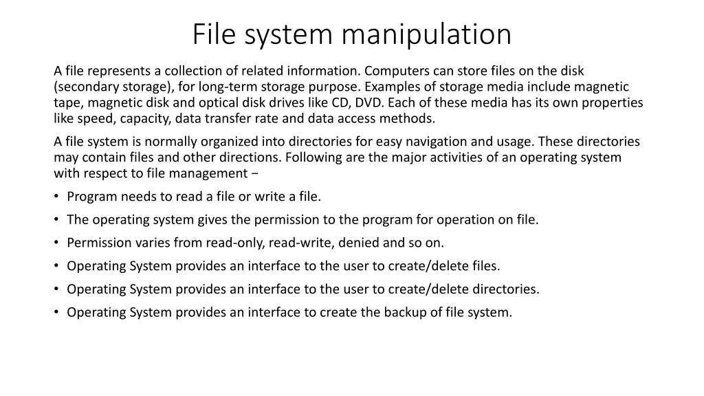 file system manipulation