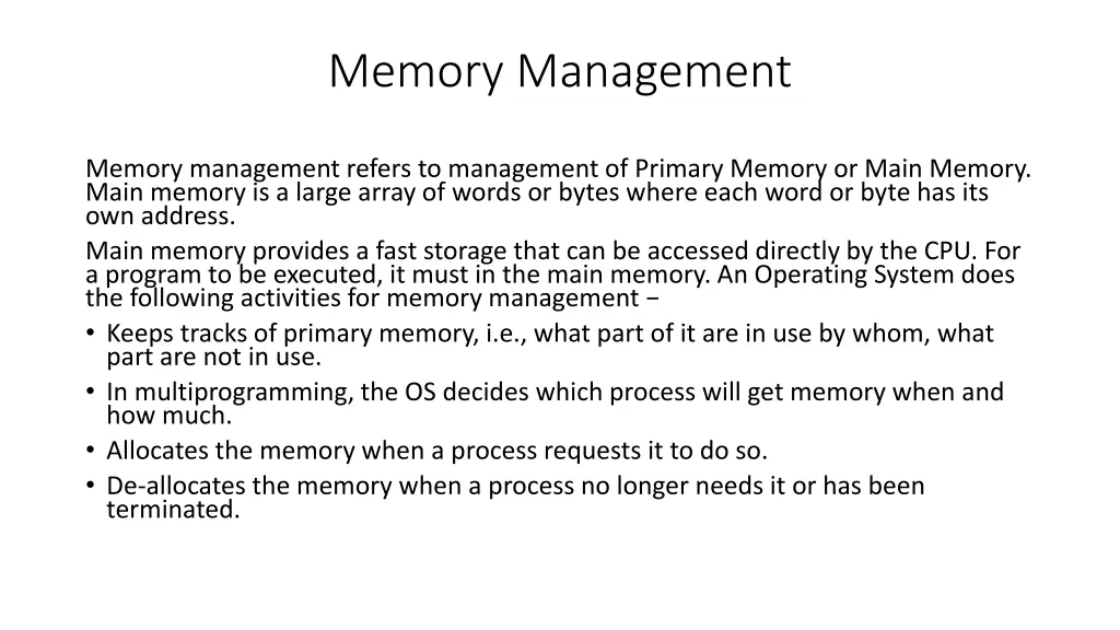memory management