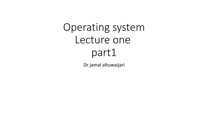 operating system lecture one part1