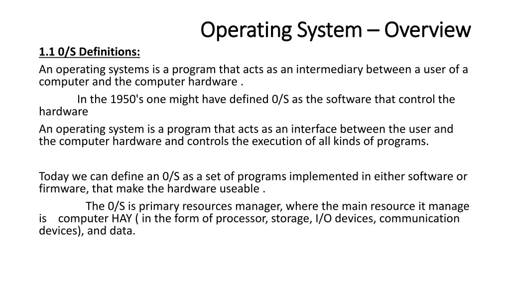 operating system operating system overview 1