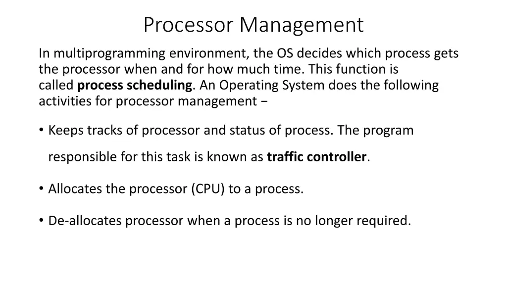 processor management