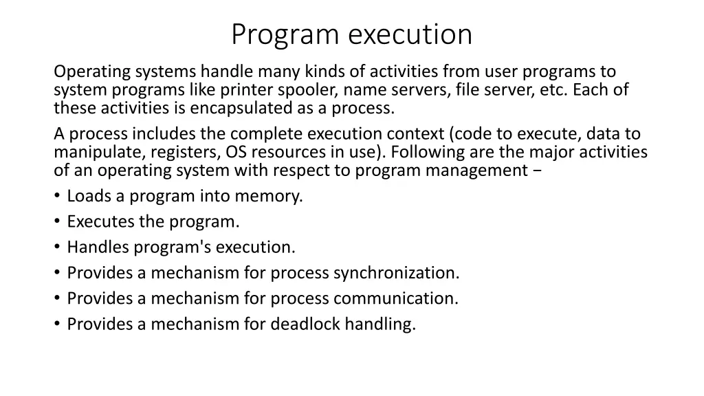 program execution