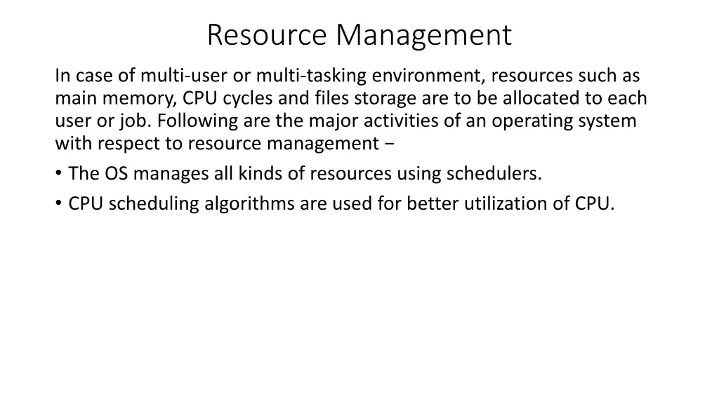 resource management