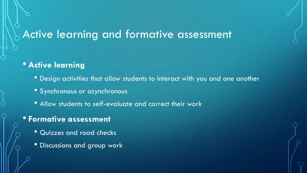 active learning and formative assessment