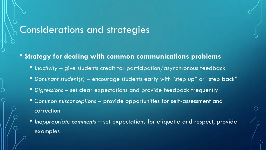 considerations and strategies 6