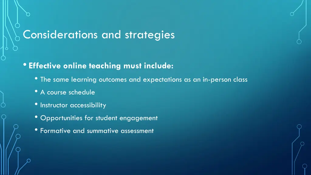 considerations and strategies