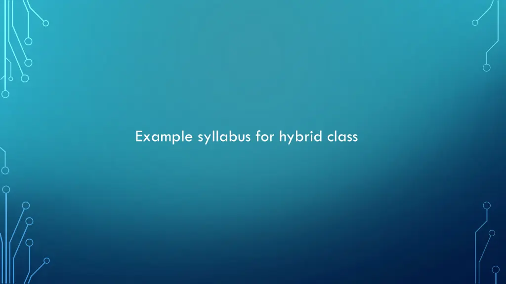 example syllabus for hybrid class