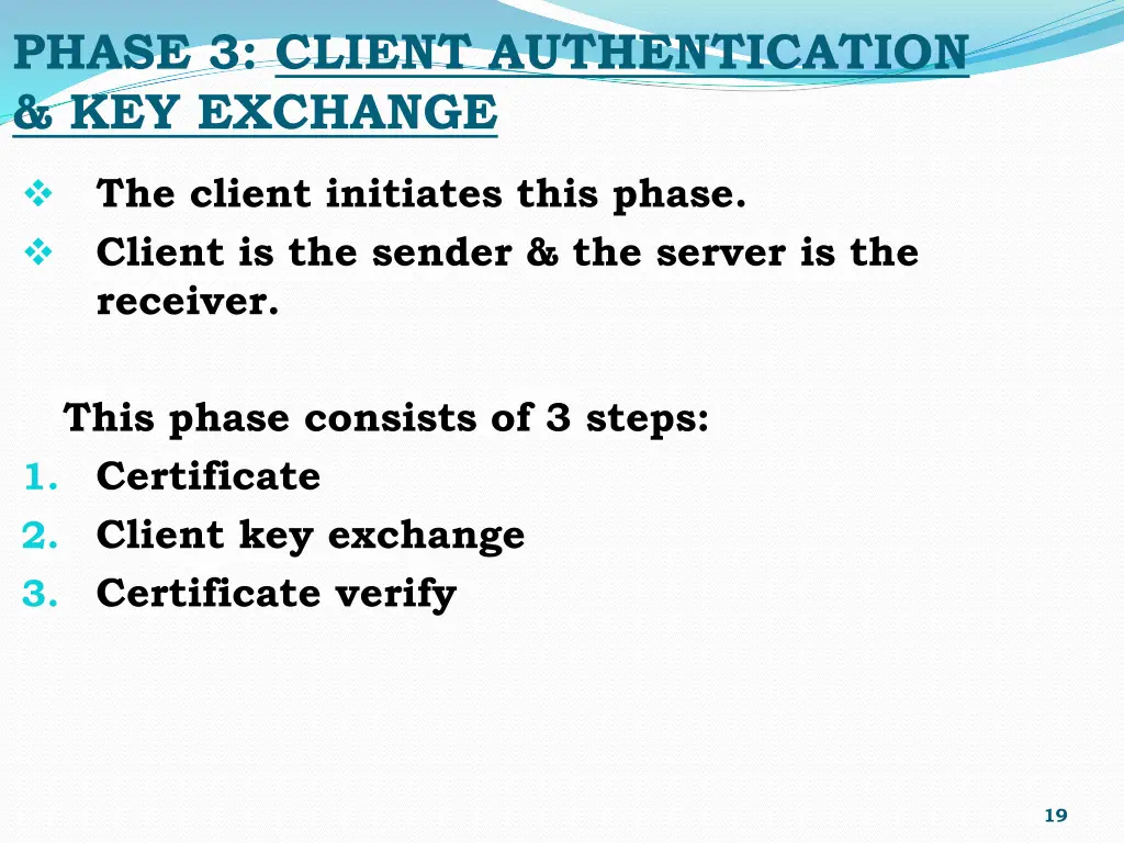phase 3 client authentication key exchange