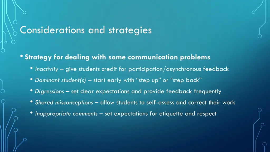 considerations and strategies 6