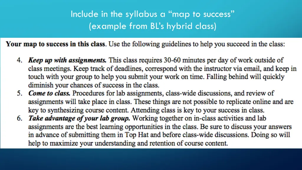 include in the syllabus a map to success example 1