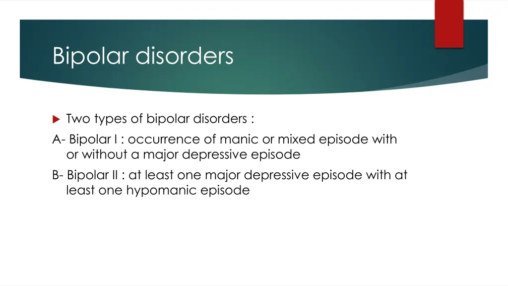 bipolar disorders