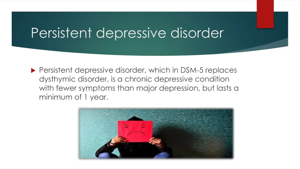 persistent depressive disorder