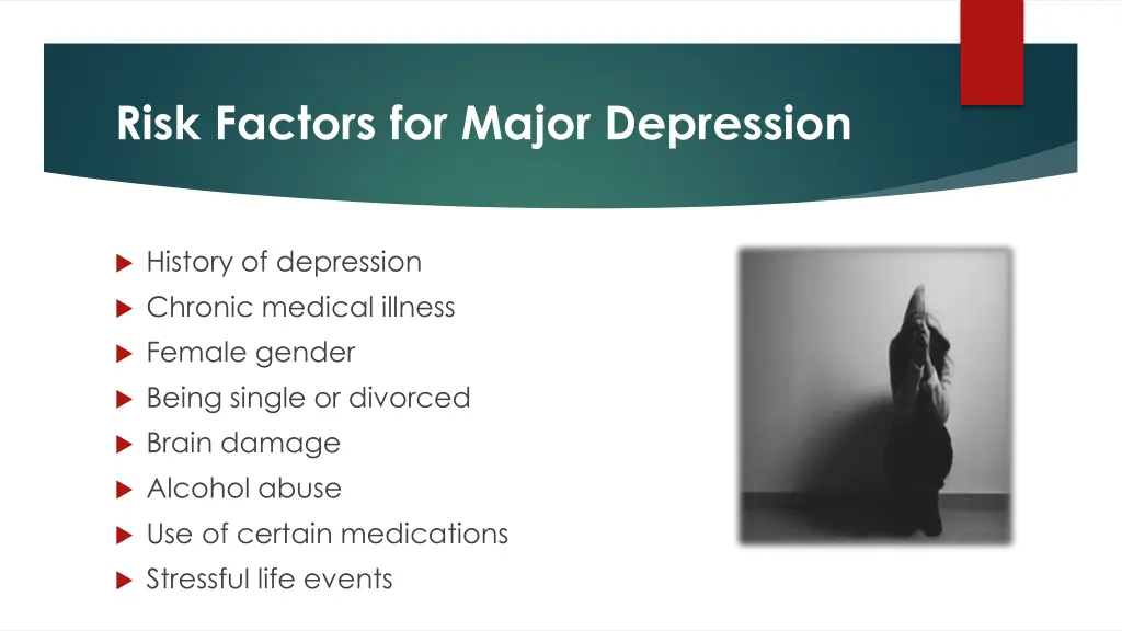 risk factors for major depression