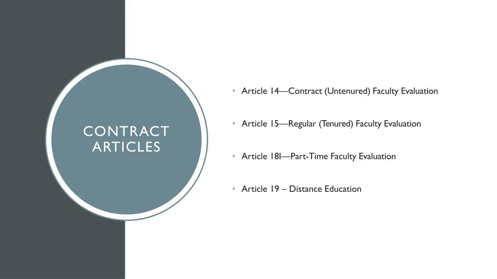 article 14 contract untenured faculty evaluation