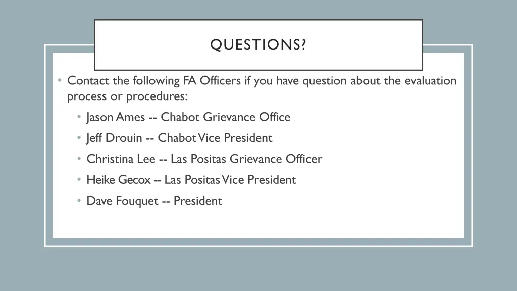 questions