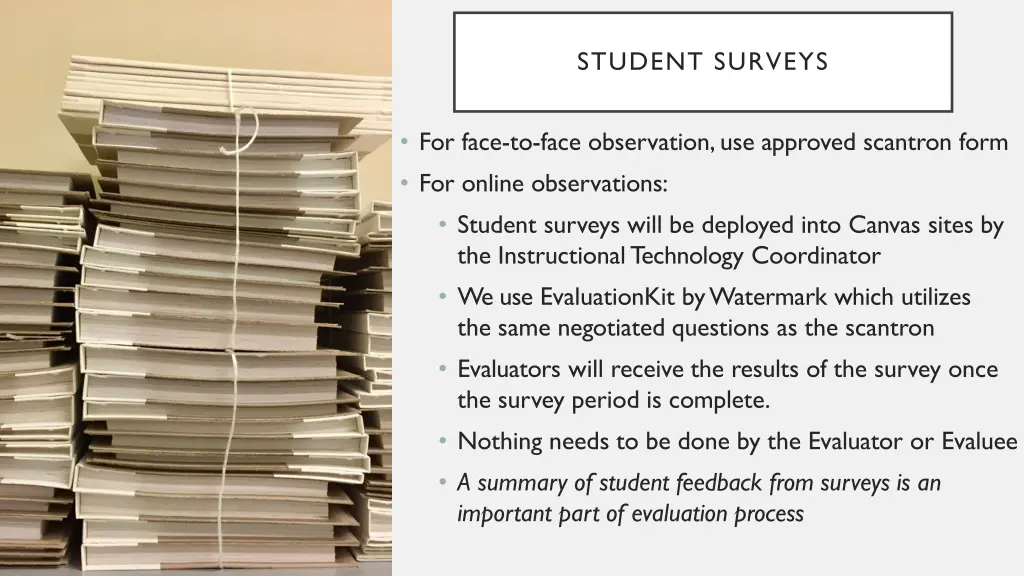 student surveys
