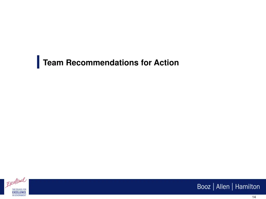 team recommendations for action