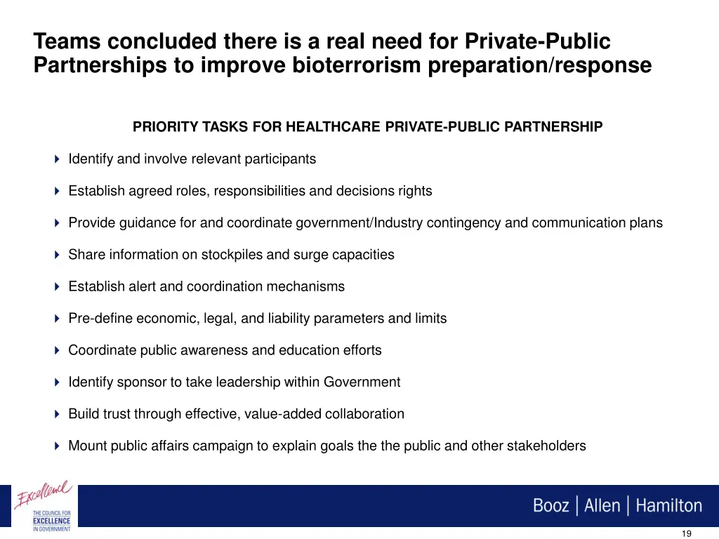 teams concluded there is a real need for private