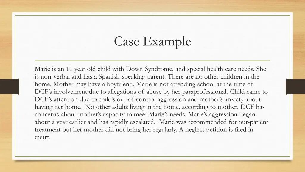 case example 1