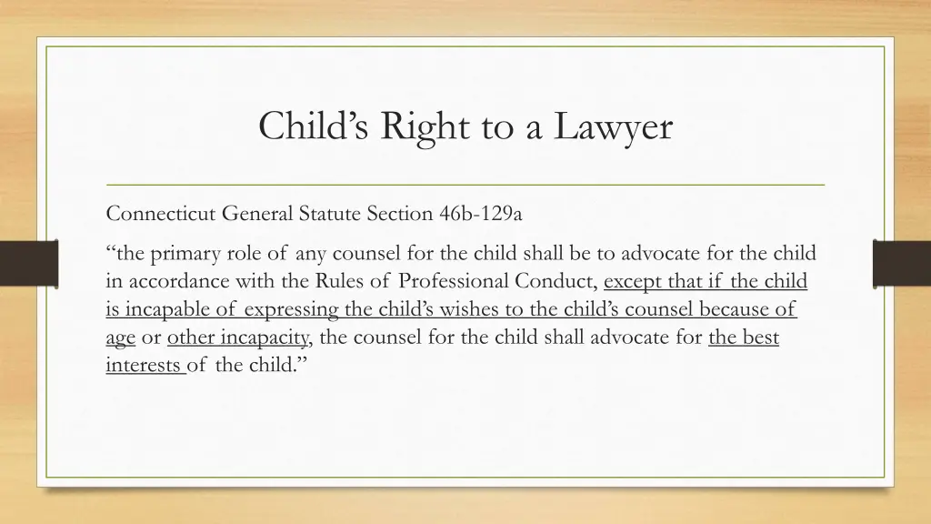 child s right to a lawyer 1