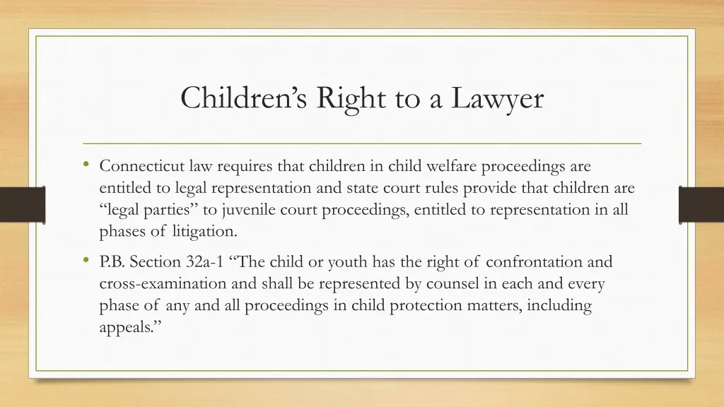 children s right to a lawyer