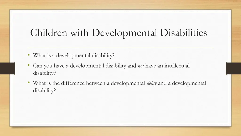 children with developmental disabilities