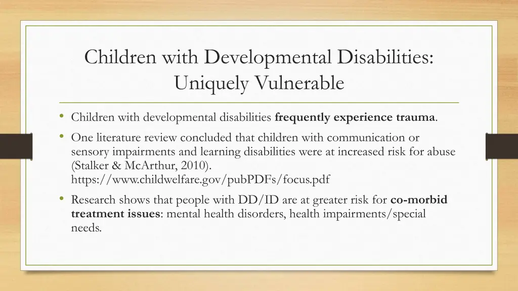 children with developmental disabilities uniquely 1