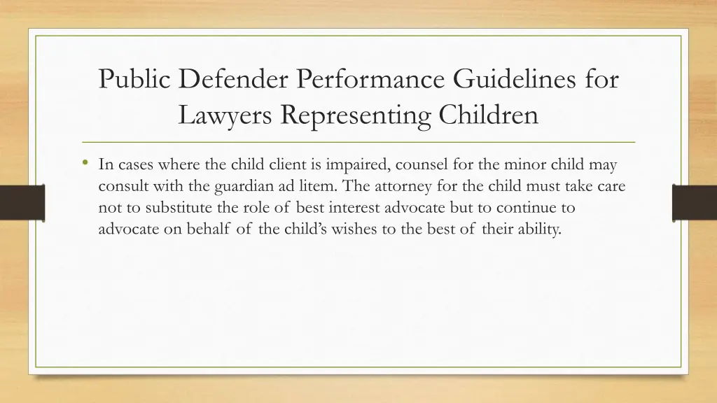 public defender performance guidelines 3