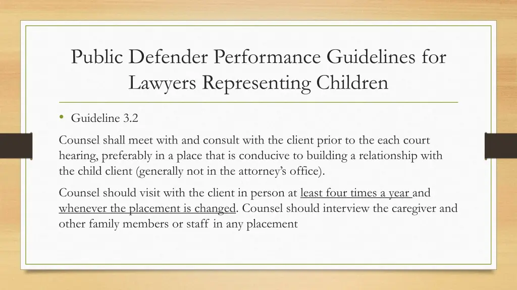 public defender performance guidelines 4