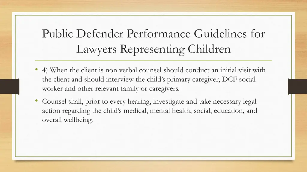 public defender performance guidelines 7