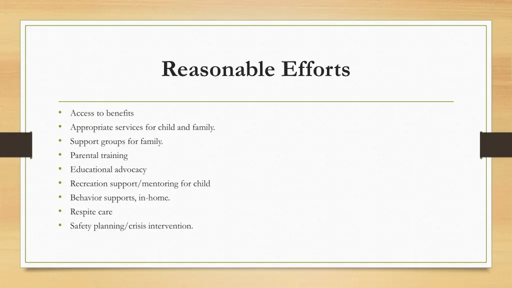 reasonable efforts