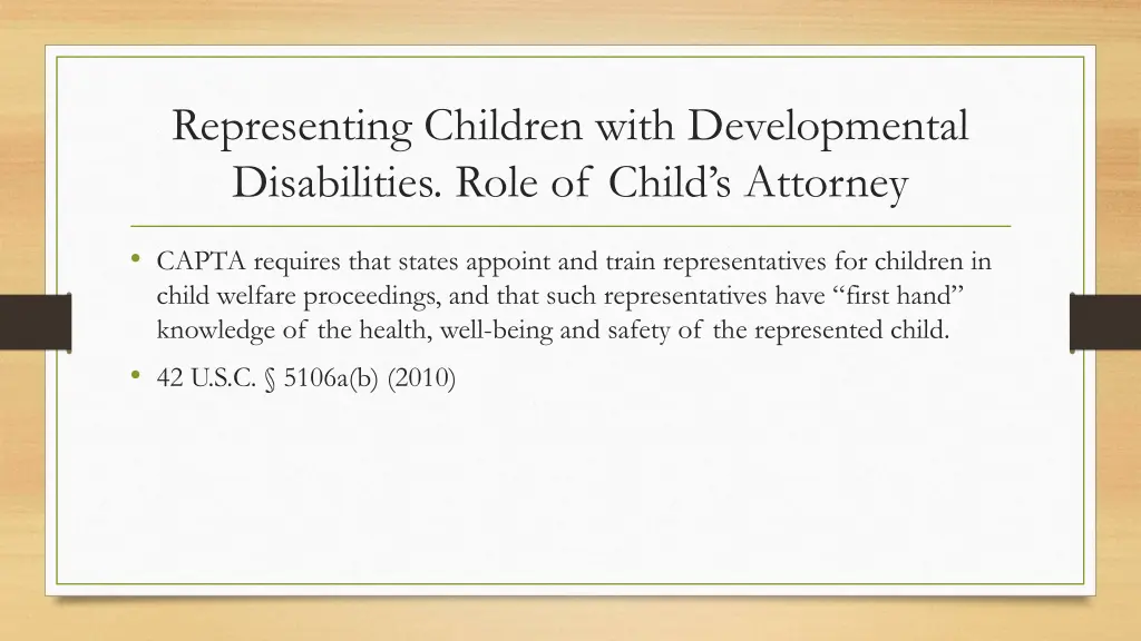 representing children with developmental 1