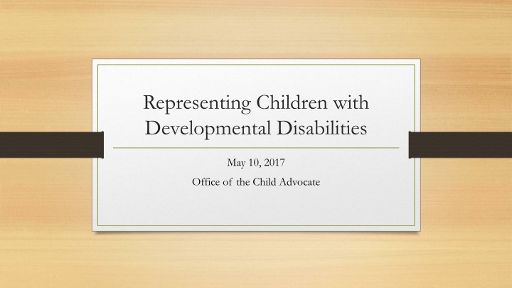 representing children with developmental