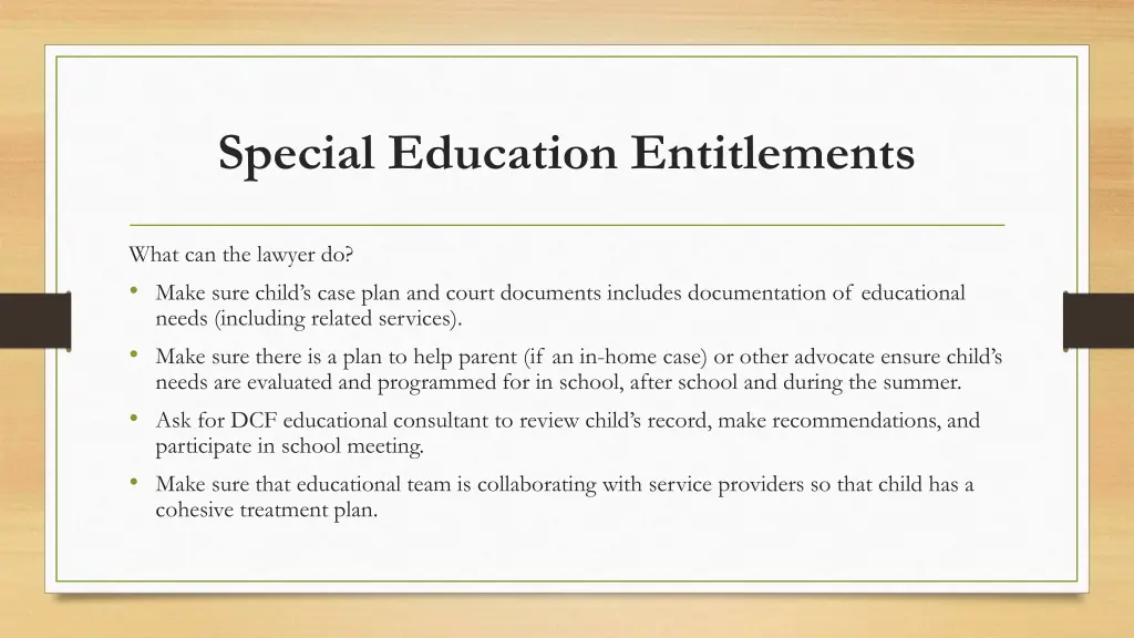 special education entitlements