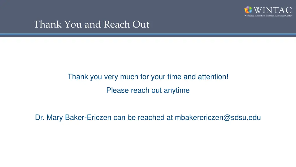 thank you and reach out