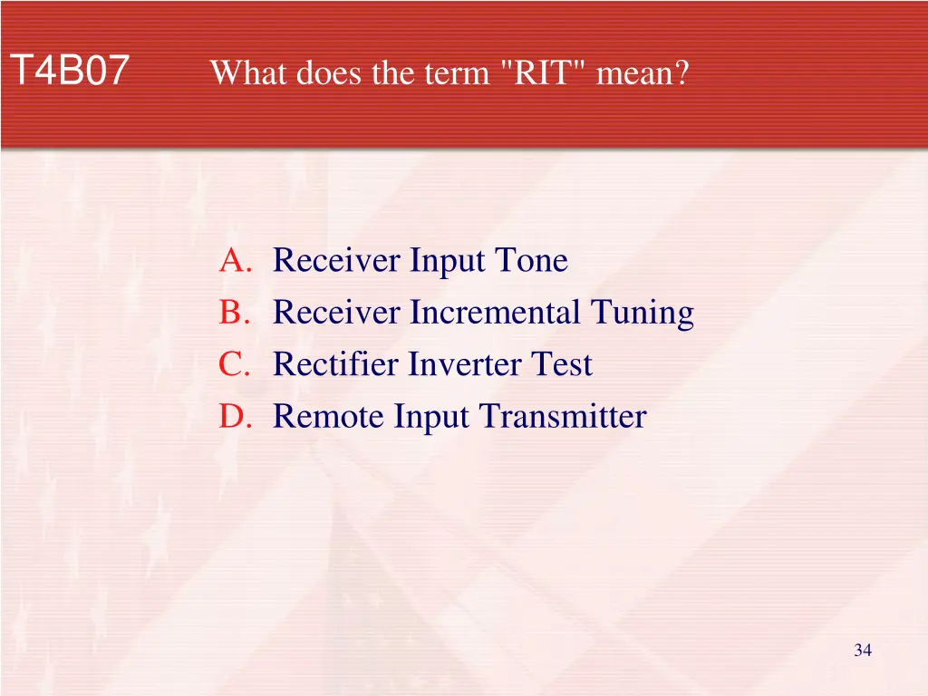 t4b07 what does the term rit mean