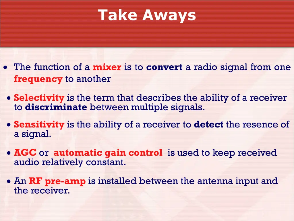 take aways 5