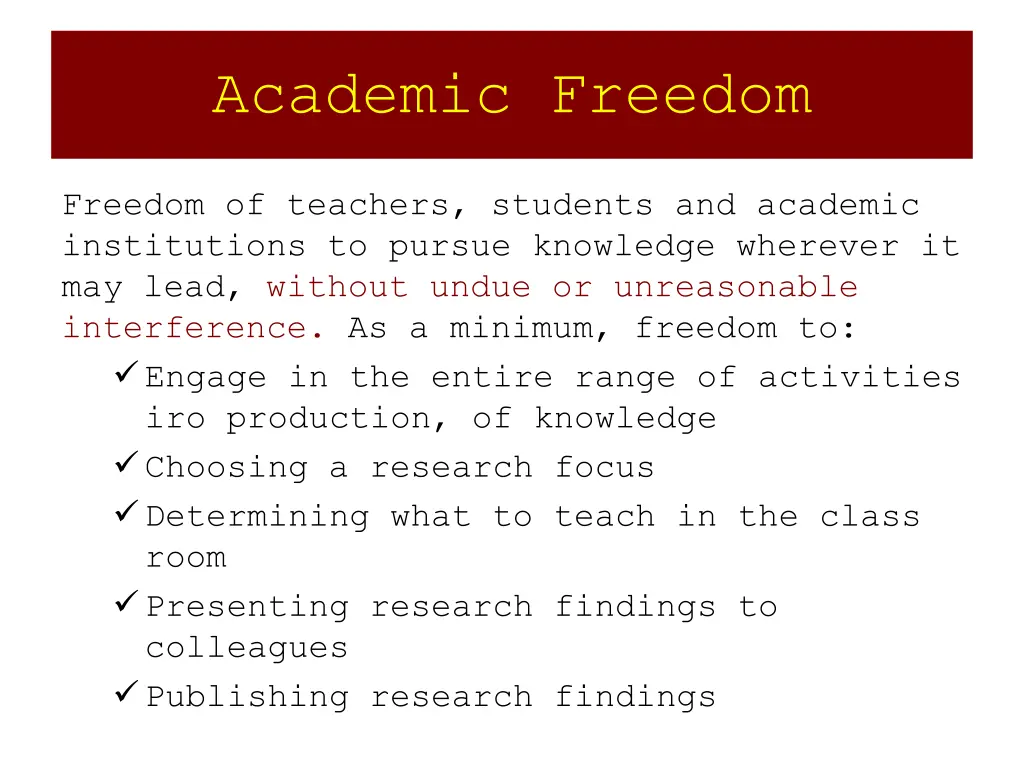 academic freedom