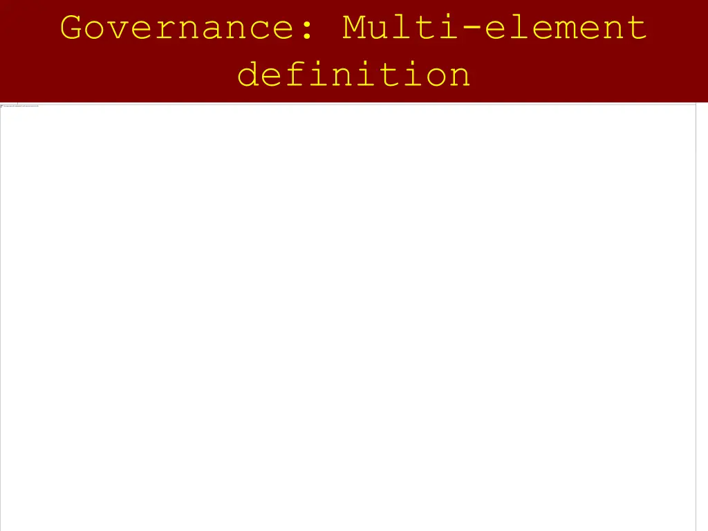 governance multi element definition