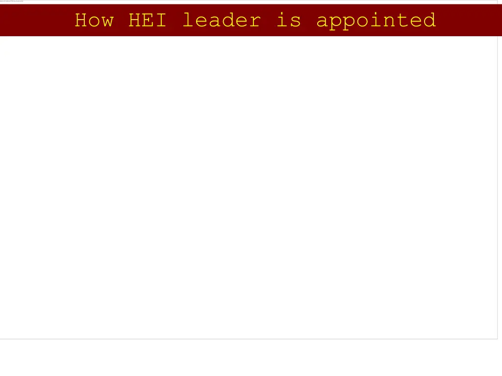 how hei leader is appointed