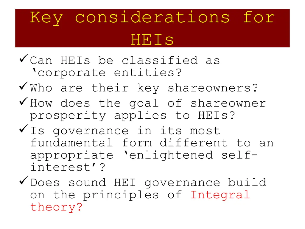 key considerations for heis can heis
