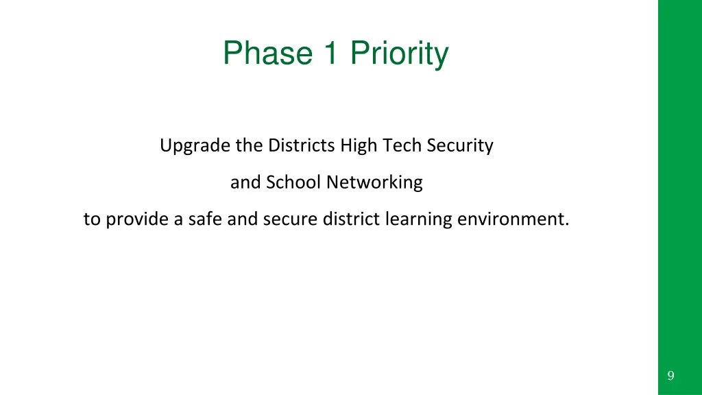 phase 1 priority