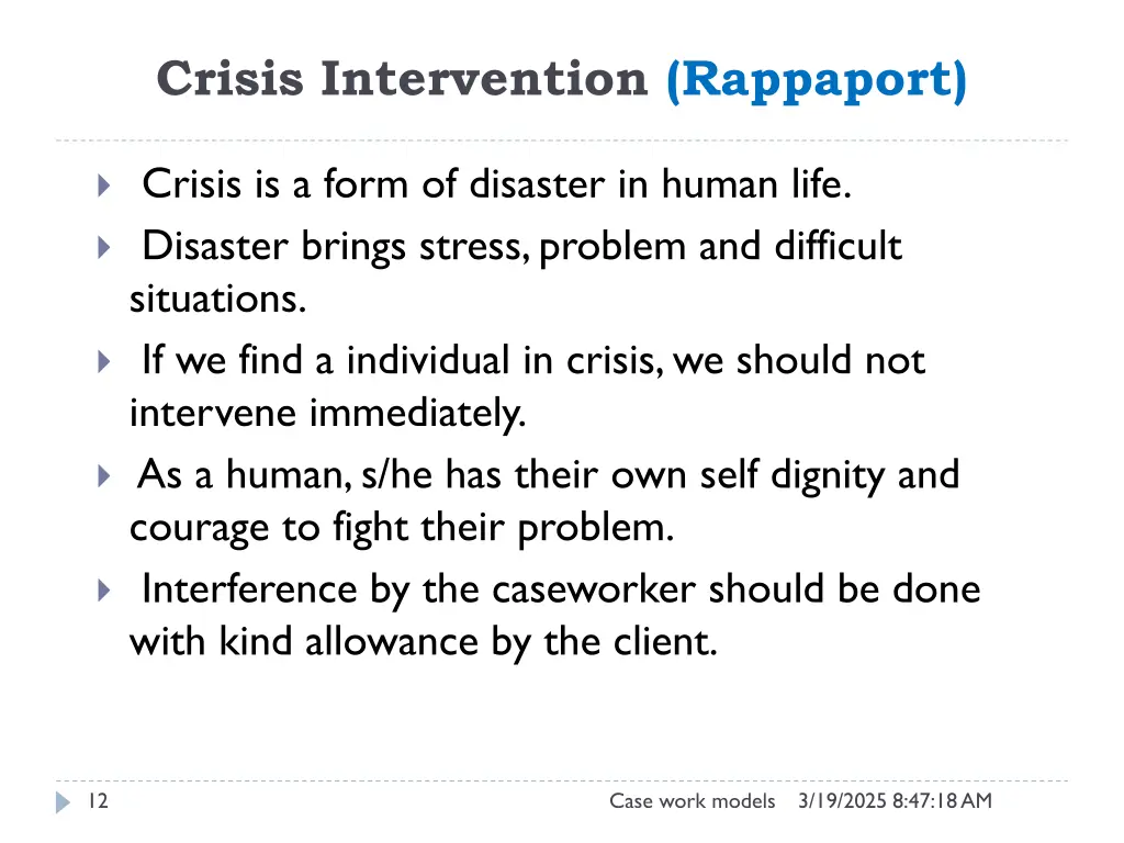 crisis intervention rappaport