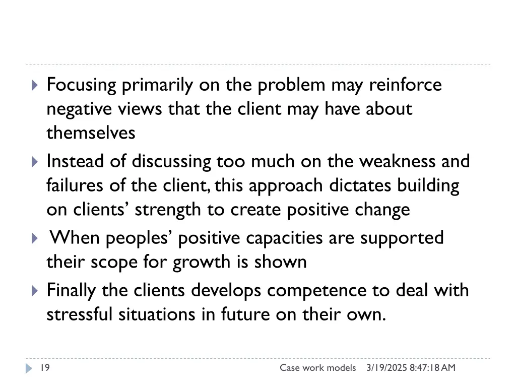 focusing primarily on the problem may reinforce
