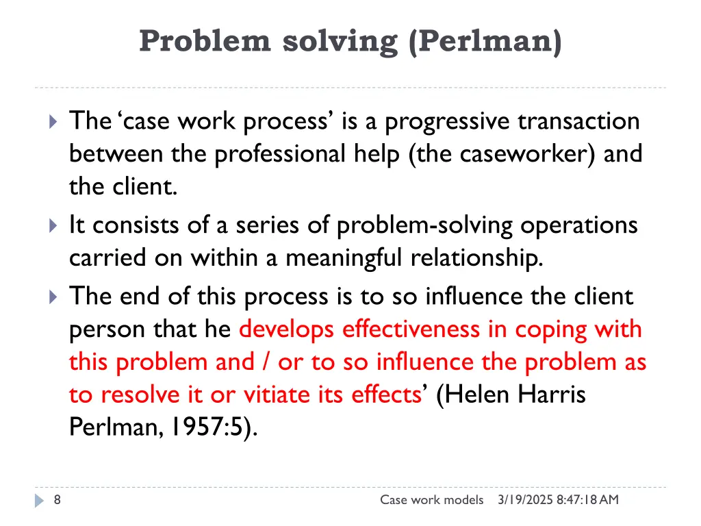 problem solving perlman
