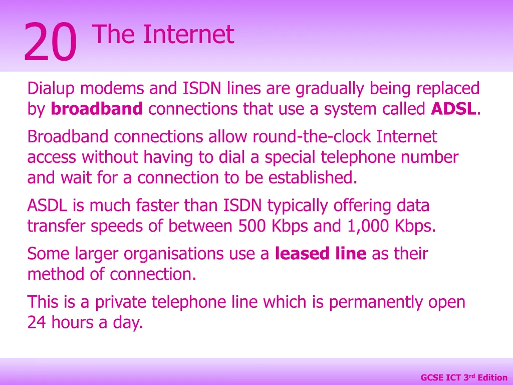 20 dialup modems and isdn lines are gradually